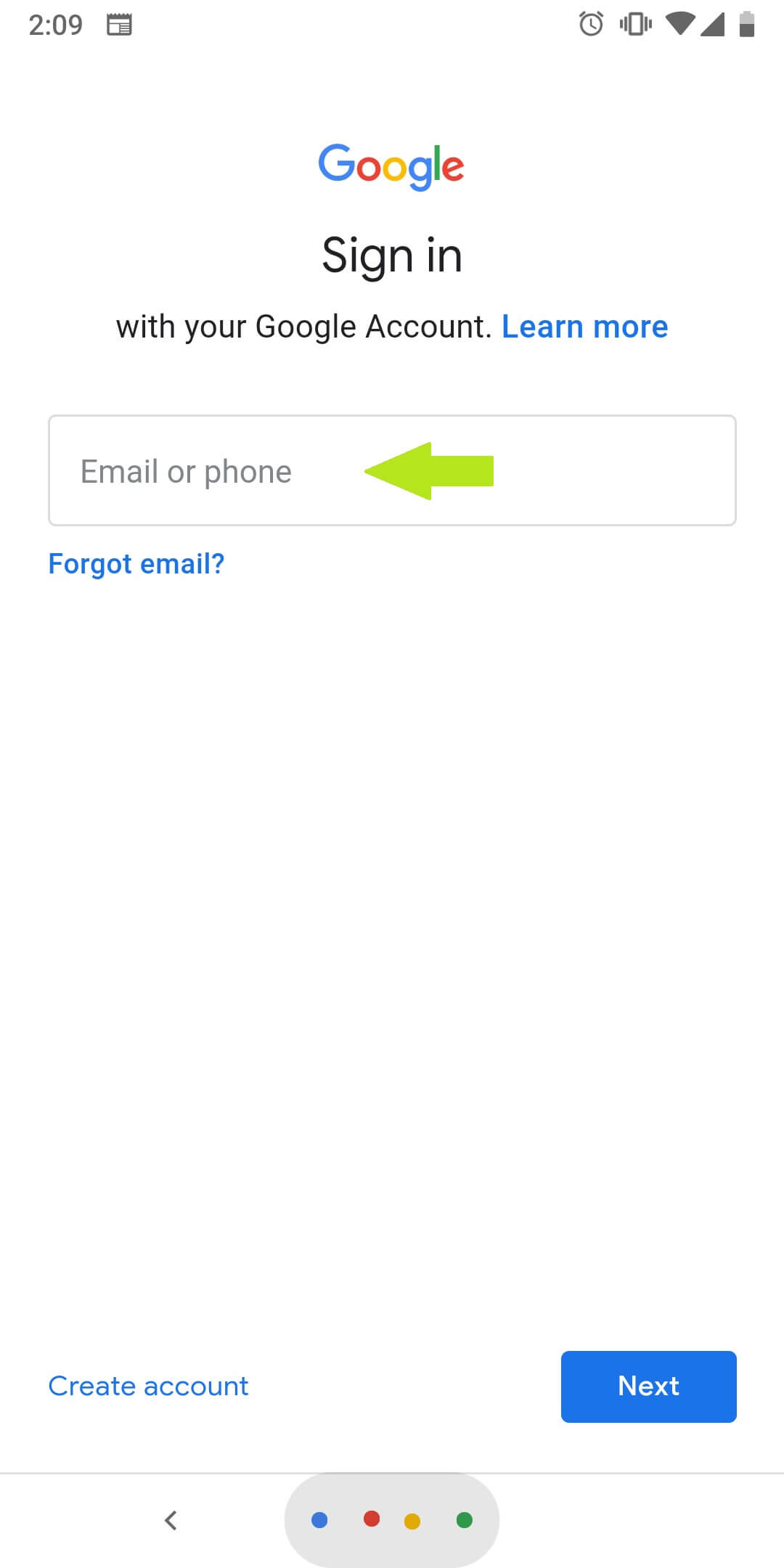 Enter your Grantham email address in the indicated field and tap Next.