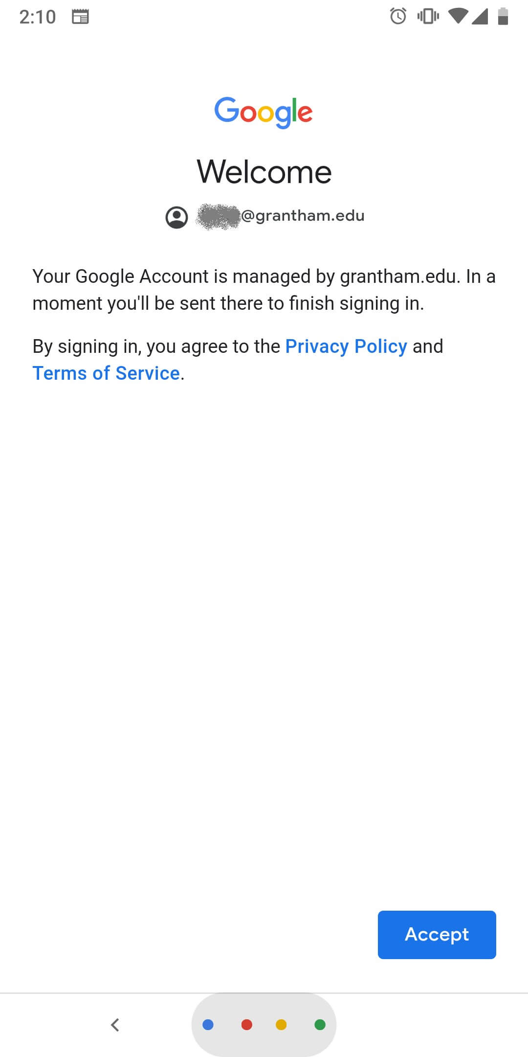Read the notice and tap Accept.