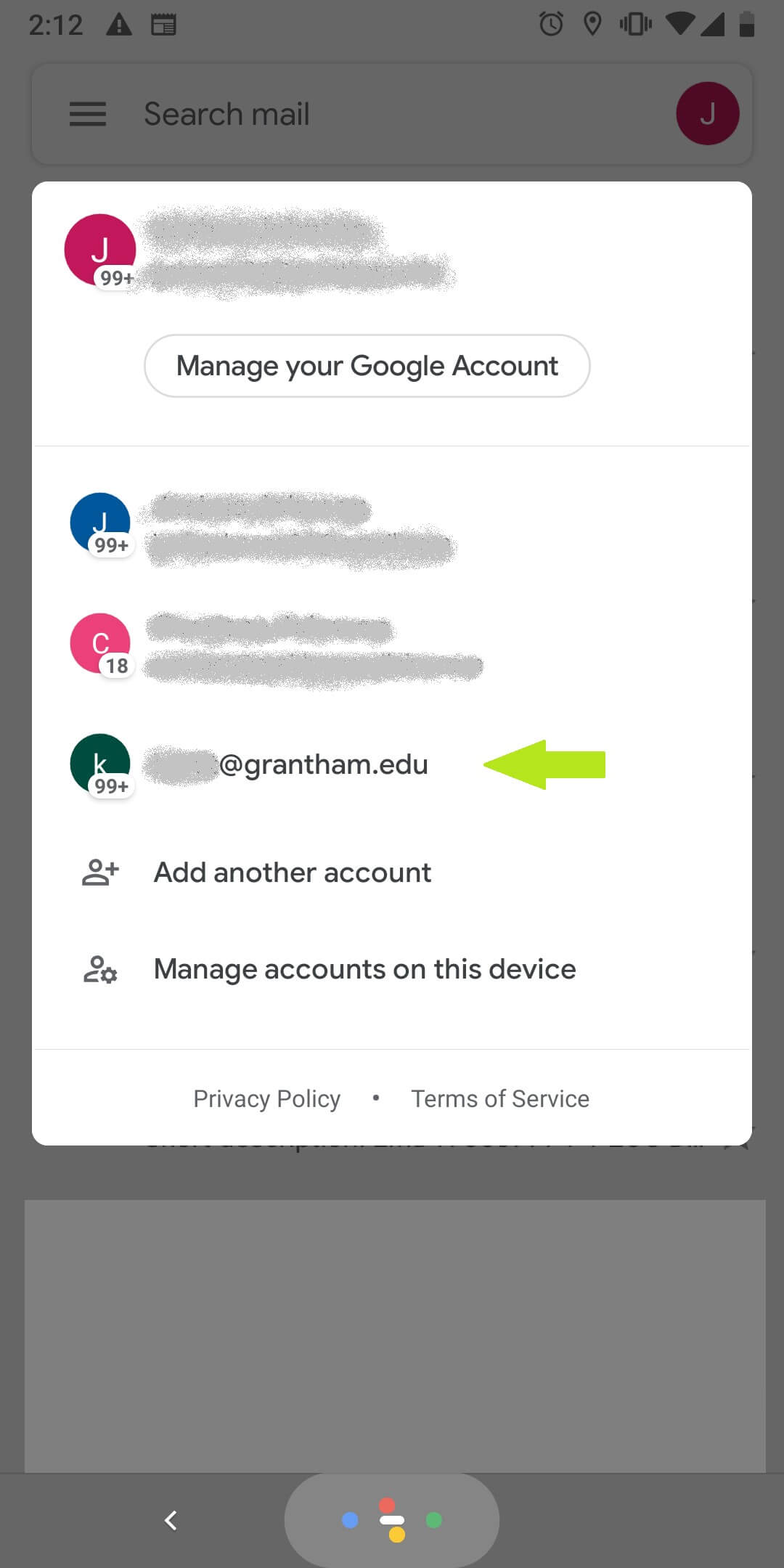 Tap to access the account.