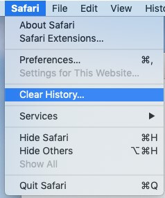 You may also want to clear your internet history and website data. To do this, select Clear History in your Safari browser.