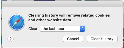 Select clear history.