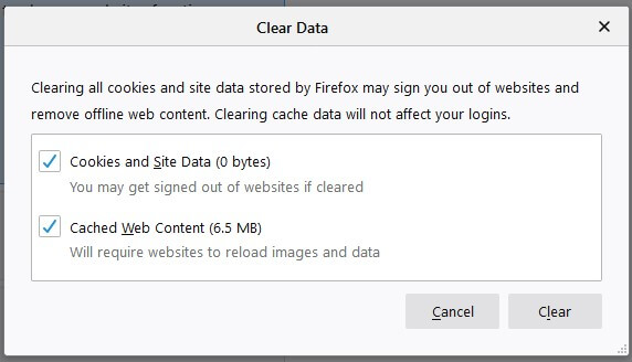 Select Clear and then Clear Now.