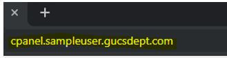 Access cPanel by using the following URL: username.gucsdept.com